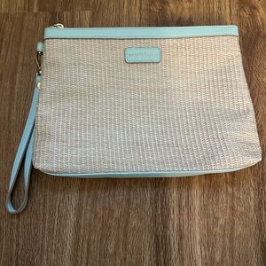 Nanette Lepore Cream and Blue Wristlet